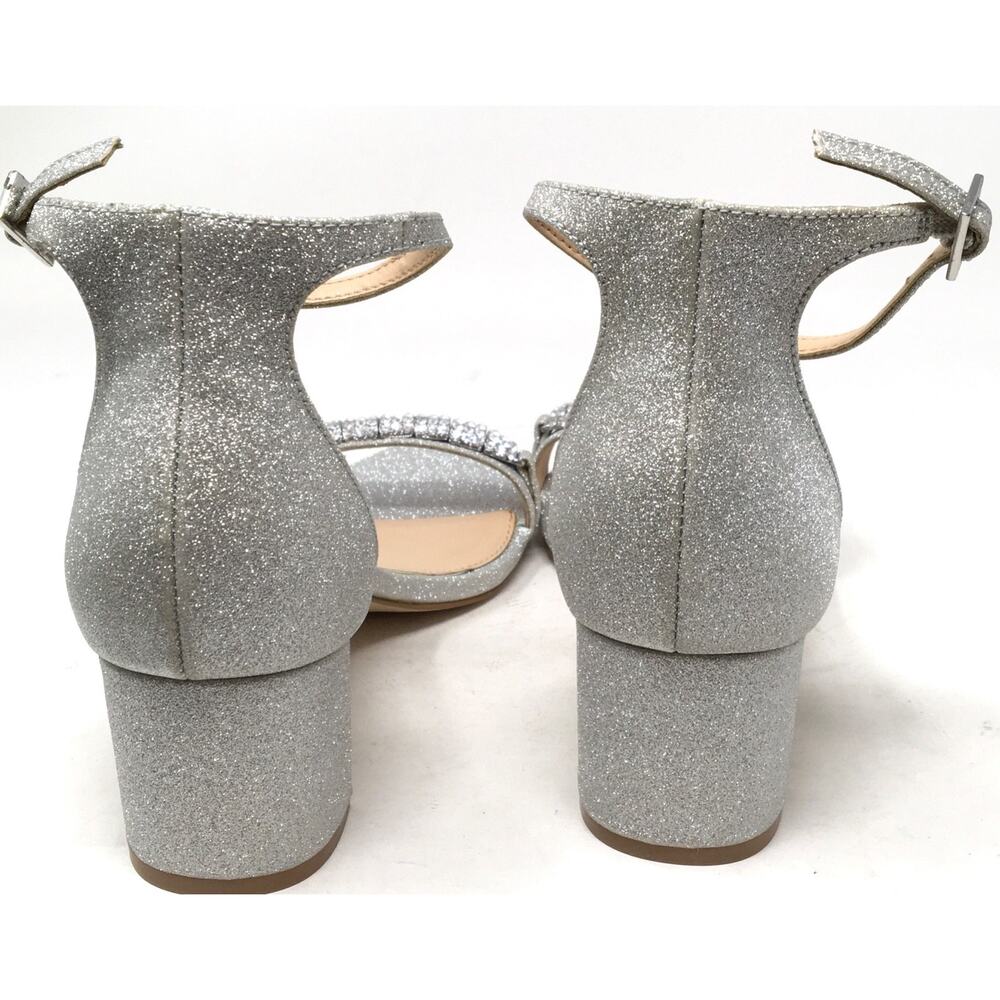 Jewel Badgley Mischka Charlee Women's Size 8 Rhinestone Block Heel Sandals - Picture 6 of 7